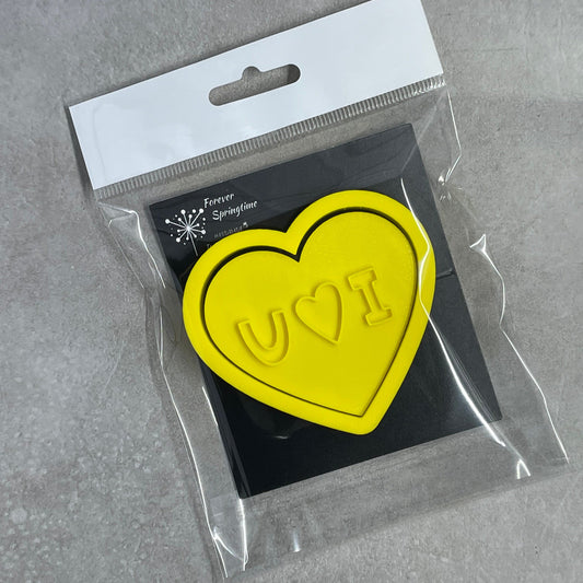 Love I LOVE YOU HEART Cookie Cutter and Embosser Stamp for Fondant / Polymer Clay / Clay / Plasticine