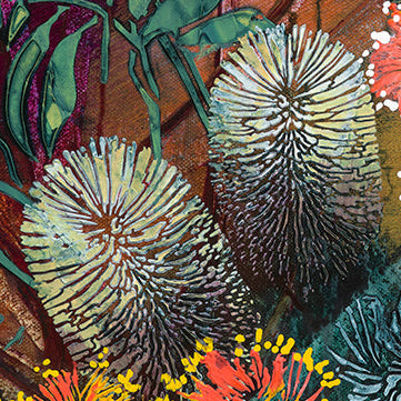 Two Banksia Flowers Stencil by De Gillett Cox (F-BAN-002)