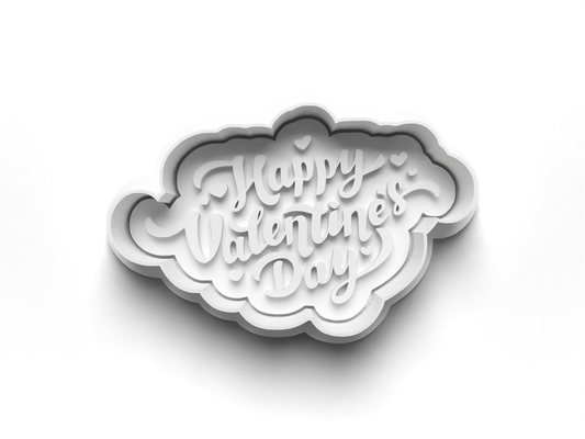 Love HAPPY VALENTINES DAY Cookie Cutter and Embosser Stamp for Fondant / Polymer Clay / Clay / Plasticine