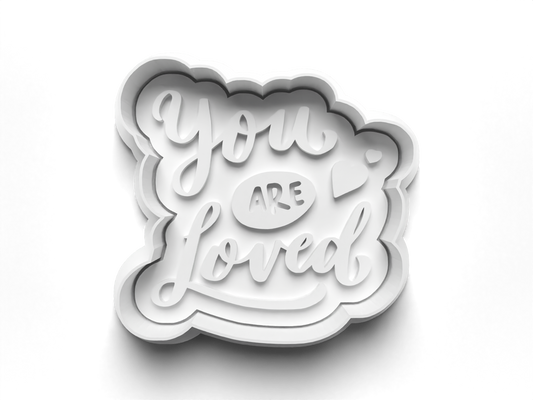 Love YOU ARE LOVED Cookie Cutter and Embosser Stamp for Fondant / Polymer Clay / Clay / Plasticine