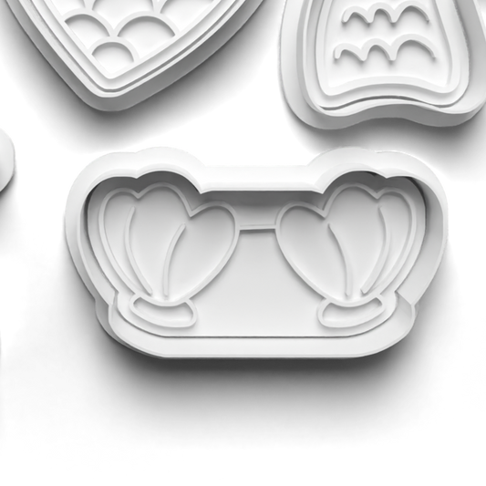 MERMAID SWIMMERS Cookie Cutter and Embosser Stamp for Fondant / Polymer Clay / Clay / Plasticine