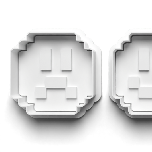 Pixel Face (b) Cookie Cutter and Stamp for Fondant / Polymer Clay / Clay / Plasticine