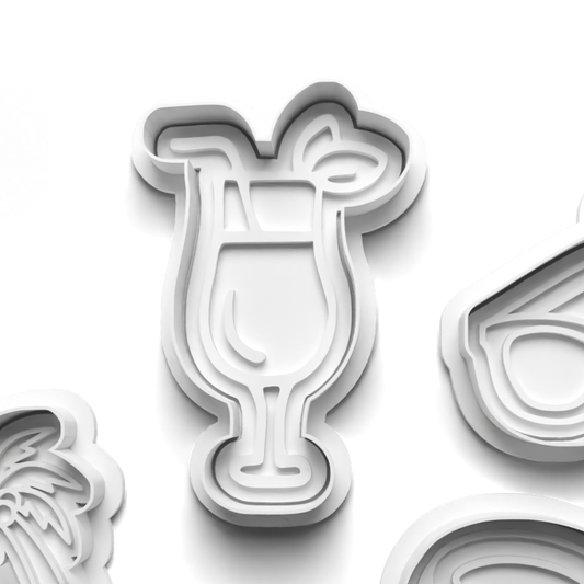 Tropical Holiday COCKTAIL Cookie Cutter and Embosser Stamp: Art, Baking, Craft
