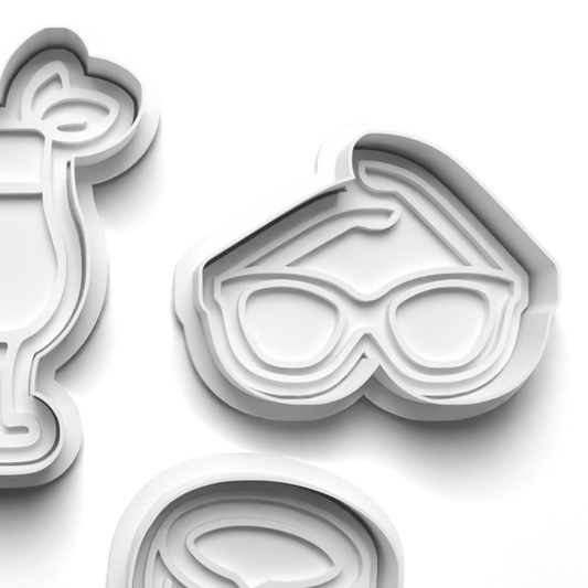 Tropical Holiday SUNNIES Cookie Cutter and Embosser Stamp: Art, Baking, Craft